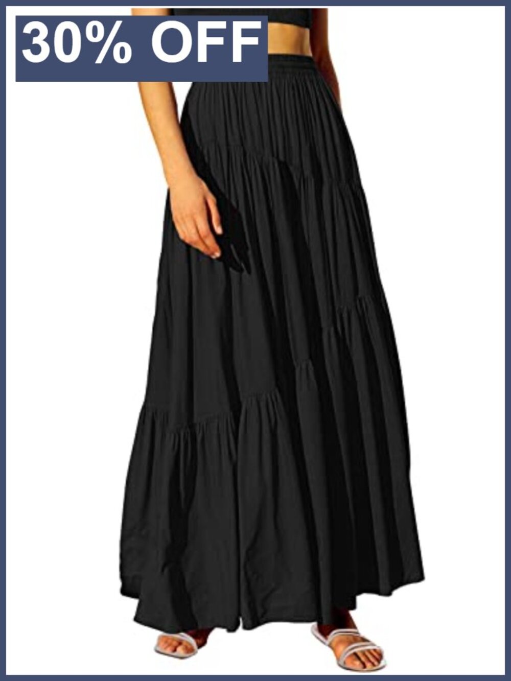 Flowy Boho Maxi Skirt with Pockets Tiered Asymmetric Hem